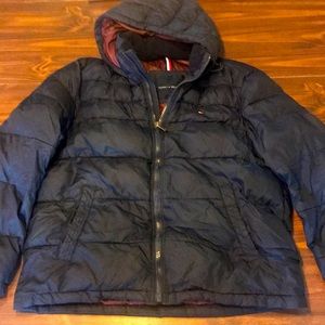 Tommy Hilfiger XL black puffer coat with hood